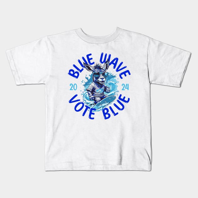 Blue Wave 2024 Kids T-Shirt by EthosWear